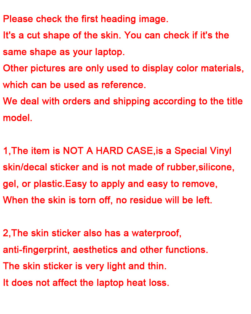 Laptop Carbon fiber Vinyl Skin Sticker Cover For MSI GF63 GF65 15.6"