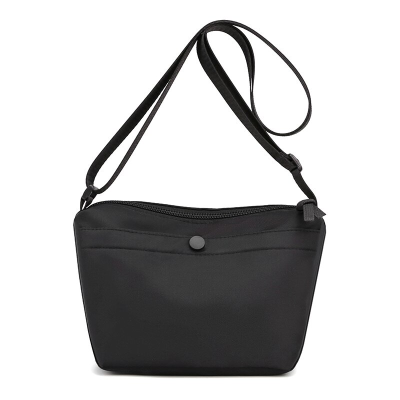 Borsa a tracolla in Nylon per donna 2021 borsa a tracolla impermeabile piccola Casual borsa a tracolla estiva con cerniera morbida tinta unita: Black