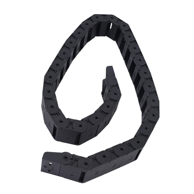 18mm x 37mm Black Flexible Semi Enclosed Cable Drag Chain 1M 39.4"