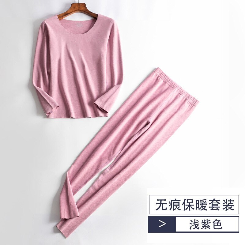 2 delar plus size l  -3xl termounderkläder dam vinterkläder varm kostym långkalsonger dam stor storlek: Lila / Xxxl