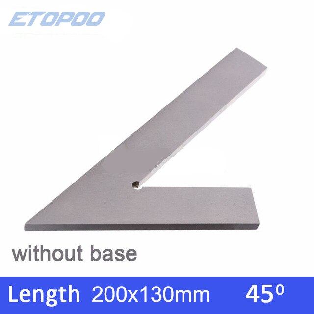 Dni 875/2 100*70mm 120*80mm 200mm 45 gradere firkantlinjal med bredt stål 45 gradere industriell prøve maskinist firkant med utgangspunkt: 200 x 130mm