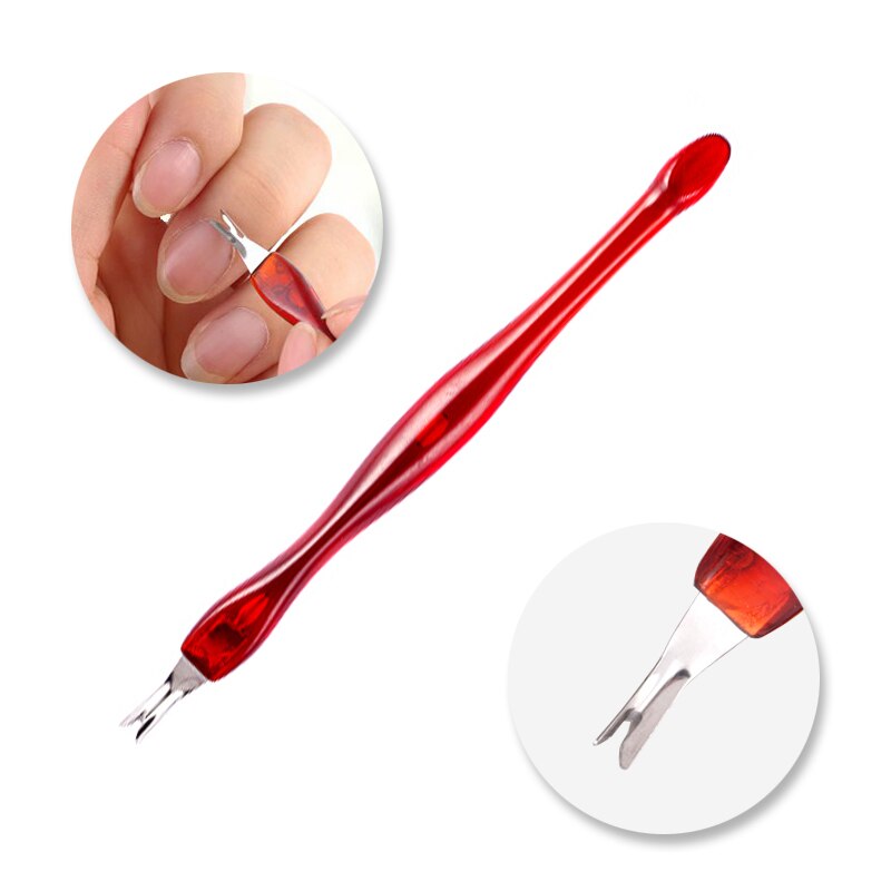 1 pc dobbelt-endede kvarts scrubs negle neglebånd pusher sten pen gryn død hud remover trimmer negle kunst plejeværktøj