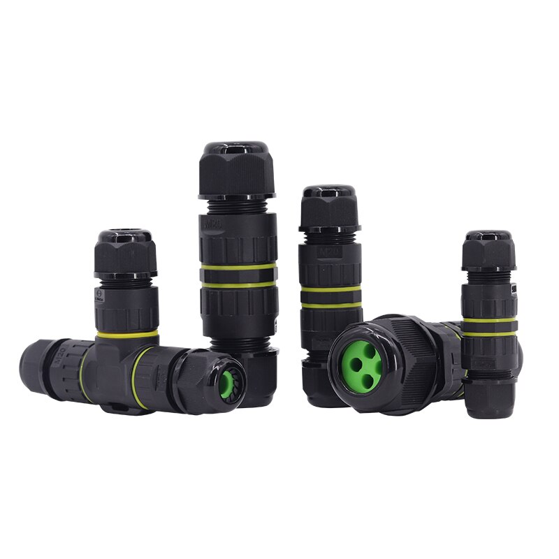 2- pinners 3- pinners t vanntett kontakt elektrisk ledningskontakt kabelpluggadapter skruelåsekabel industriell  ac12v 220v