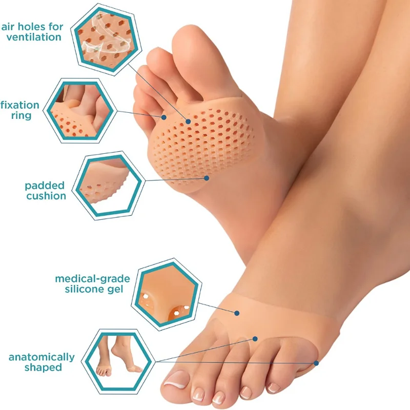 2Stck Silikon Gel Einlegesohlen Zehen Separator Daumen Valgus Orthopädische Fuß Schutz Ballen Erzähler Hallux Schutz Füße Pflege Kissen