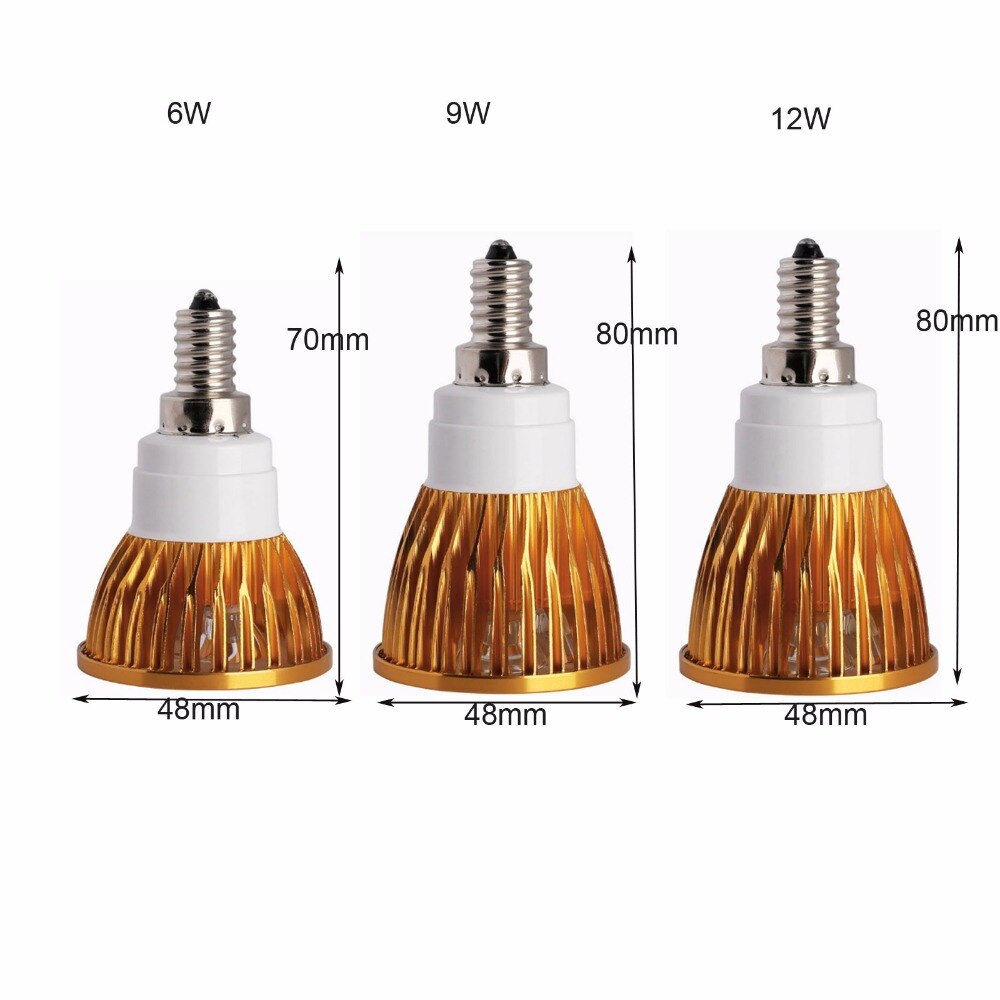 High Power Lampada Led Spotlight E12 6W 9W 12W Led Bulb Dimmable Spot Light AC110V Natural/Warm/Cold White Lighting Bulbs