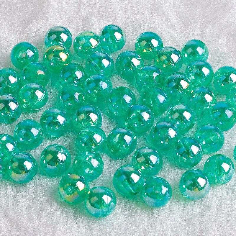 50pcs 8Mm Glass Ball Cream Cattle Small Marbles Pat Toys Parent- Child Beads Console Game Pinball Machine of Bouncing Ball: green2