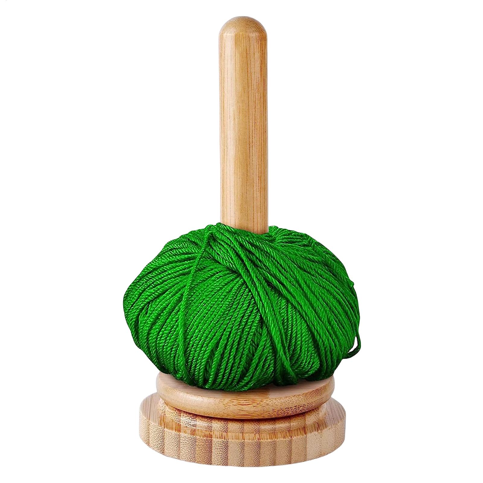 Wooden Yarn Holder Rack Vertical Rotating Weaving Tool Rack Storage Winding Roll Holder Dispenser for Crocheting