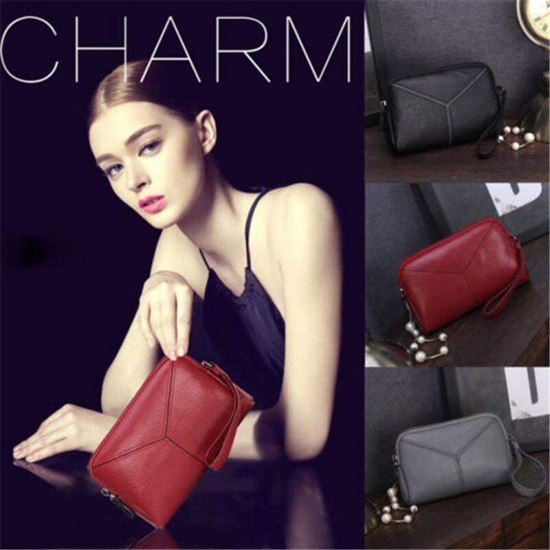 Dames lange portemonnee leren portemonnee telefoon tas rits kaarthouder handtas clutch