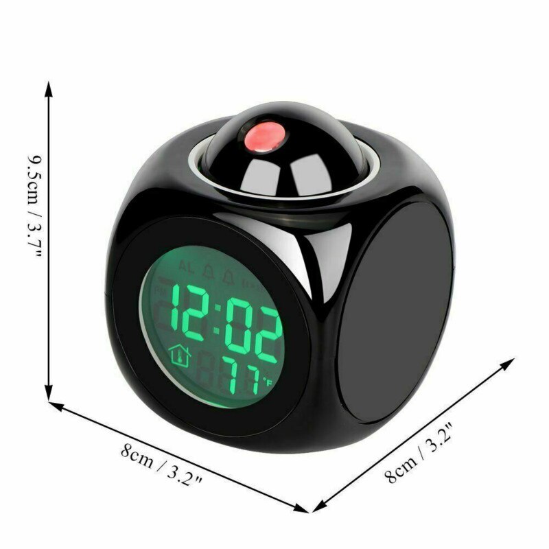 Digital Alarm Clock LED Projector Temperature Desk Time Date Display Projection Calendar USB Charger Table Clock Home Decor