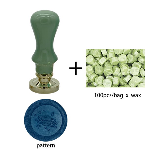 Trä vaxtätning stämpelhandtag mässing tätning vaxstämplar huvud vintage planet raket vaxtätning kopparhuvud för scrapbooking: A