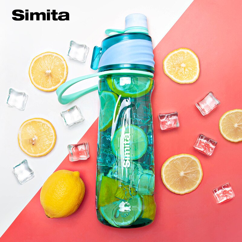 Simita Mist Spray Fles, Plastic Waterfles, Stro Cup, Lekvrij Draagbare, voor Gym Outdoor Sport Fietsen, Bpa-vrij