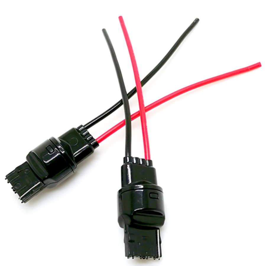 NHAUTP 2Pcs T20 Adapter Male Plug Extended Wire 7440 7443 W21/5W W21W Socket Connector