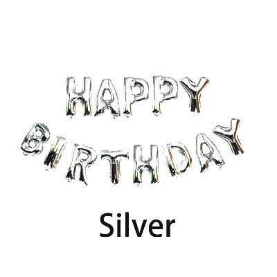 13 stk / parti tillykke med fødselsdagen balloner bogstaver hængende fødselsdagsfest dekorationer leverer børn gylden sølv lyserød blå folie balloner: Sølv
