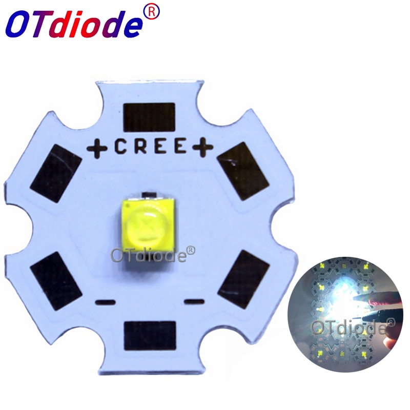 10pcs Cree XTE LED XT-E 1-5W LED Emitter Neutral White 4000-4500K; Cold White 6500-7000K LED with 20MM PCB