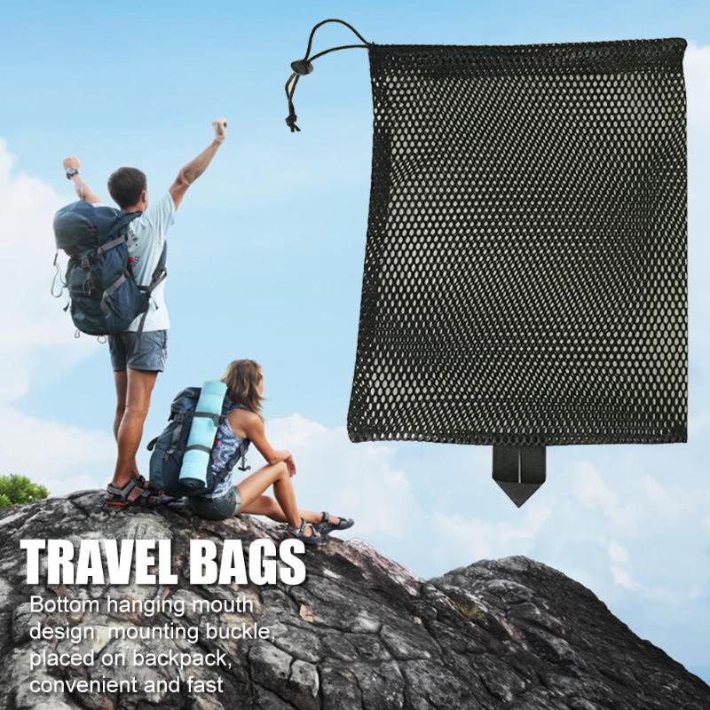 Mesh Laundry Shoes Bags Outdoor Camping Package Ultralight Mesh Stuff Sack Drawstring Storage Bag lavadora de zapatillas