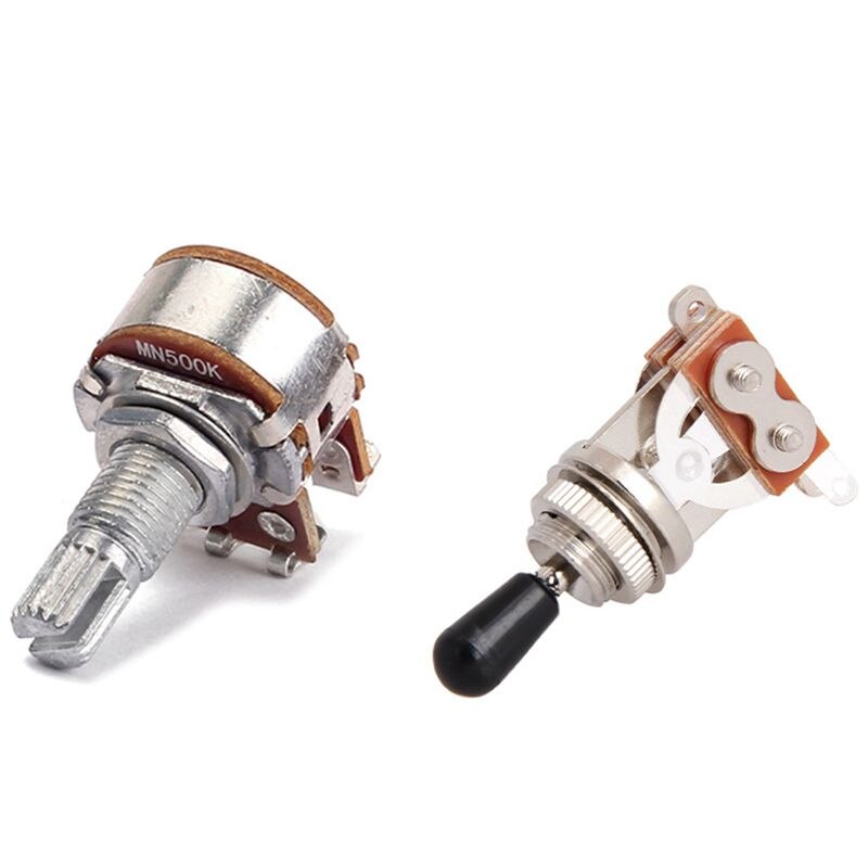 Electric Guitar Toggle Switch 3 Way In Black (Rhythm Treble) With 1Pc MN500K Dual Blend Balance Potentiometer(POT)