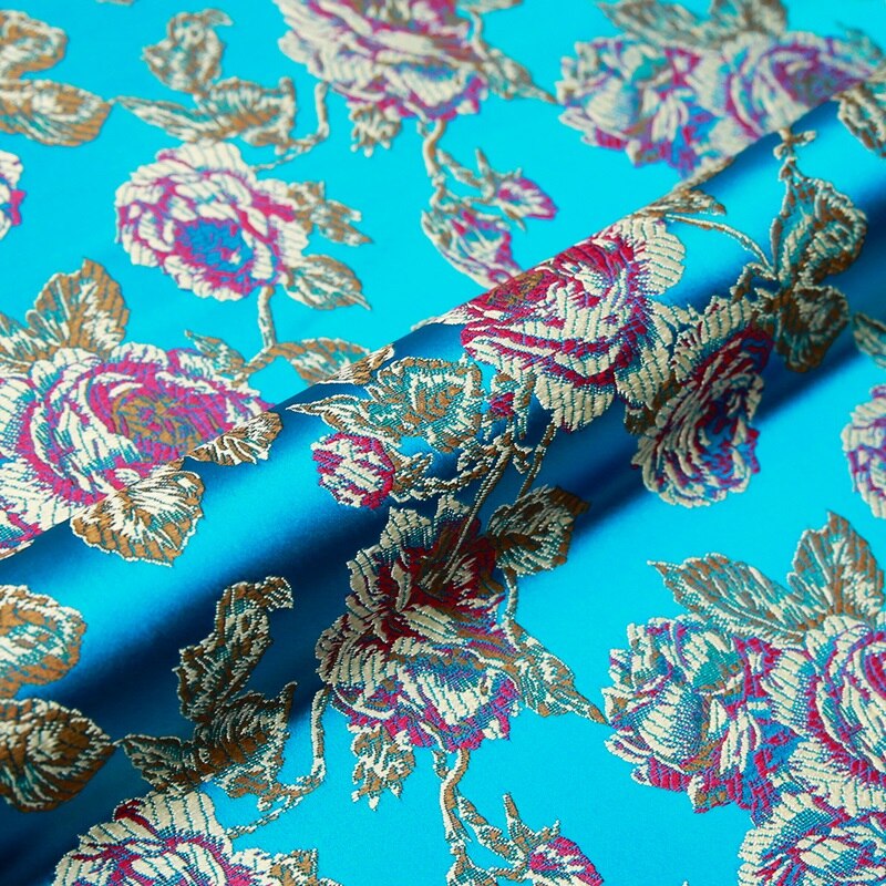 Raso chino tela brocado seda jacquard tejidos DIY material para costura de cheongsam y kimono: 5