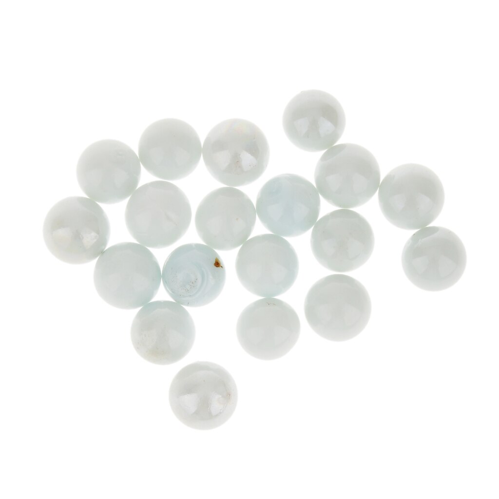 Canicas de cristal surtidas, juego tradicional, blanco, paquete de 20, 16mm
