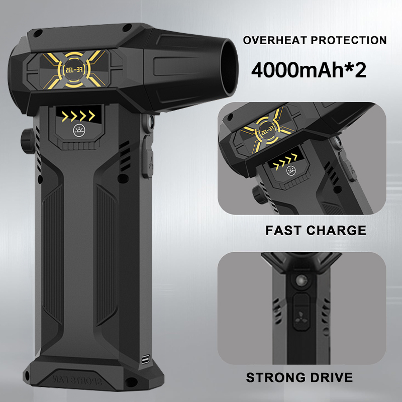 200000 Souffleur d'air électrique RPM, ventilateur turborétique, moteur sans balais, ventilateur puissant à grande vitesse, chargement USB, collecteur de poussière puissant