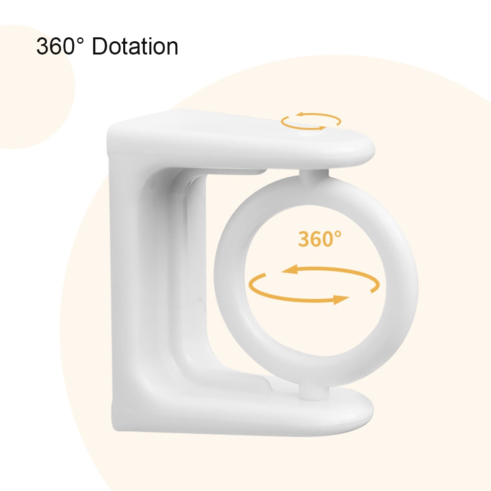 1pc Punch-Free Telescopic Rod Hook Steerable Round Ring Hook Round Rod End Hook Wall Kitchen Bathroom Supplies Home Hardware