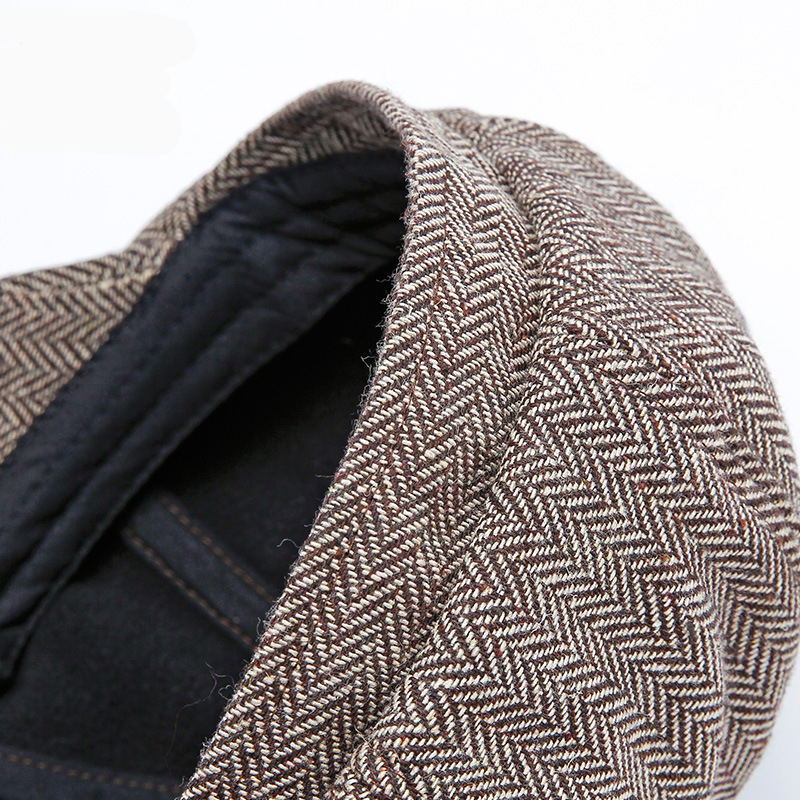 Basker unisex höst vinter tidningspojke hatt män kvinnor varm tweed åttakantig keps för manliga detektiv hattar retro platta kepsar