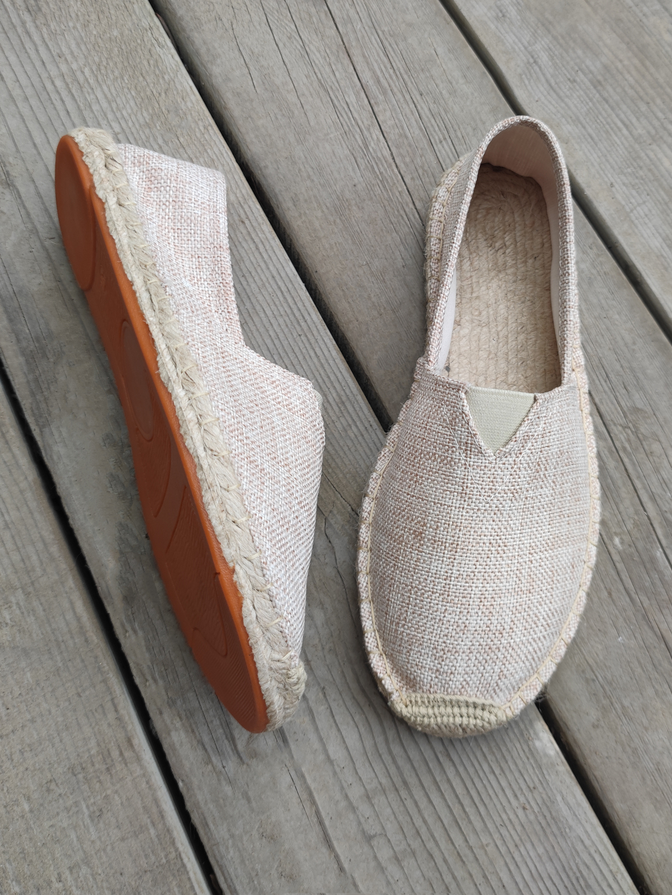 Scarpe da donna in lino da cucire Mocassini slip on Scarpe casual Espadrillas da uomo Scarpe basse in tela di canapa Calzature da guida per pescatore taglie forti: Kaki scuro / 44