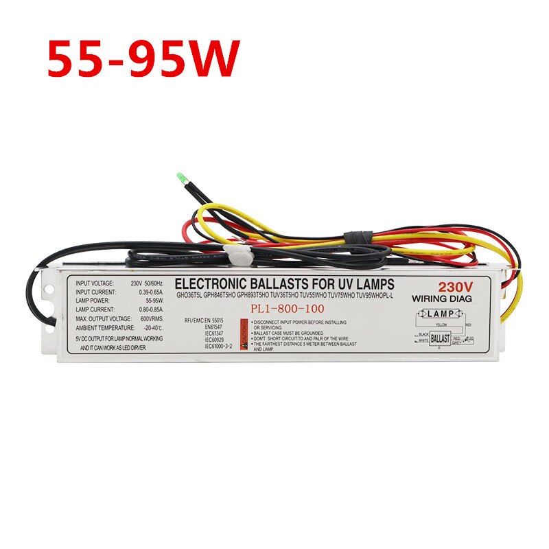 220V 230V 21-40W 55W-95W Elektronische Ballast Gewijd Led Driver DC5V Uitgang gelijkrichter Voor Ultraviolet Lamp Uv Kiemdodende Licht: 55-95W