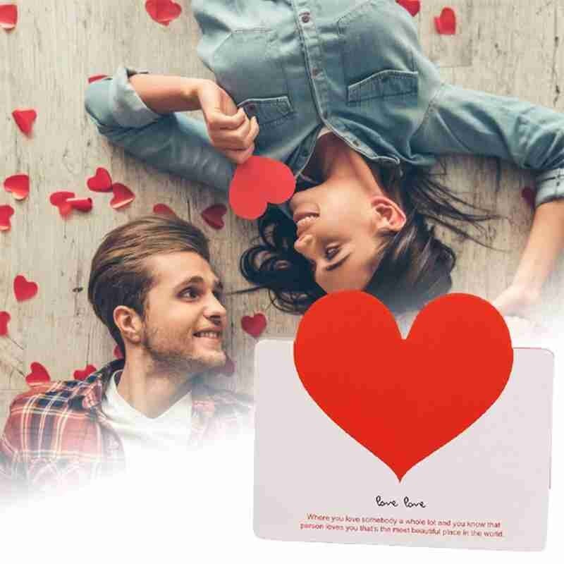 10pcs Mixed Color Love Heart Shape Greeting Card Wedding Valentine's Day Card Wedding Invitations Card Romantic Cards