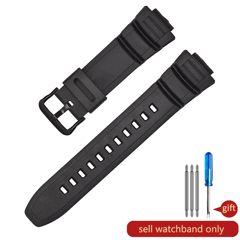 Para correa de reloj de goma Casio para MCW-100 Mcw110 W-S220 AE-2000W: Black Yellow