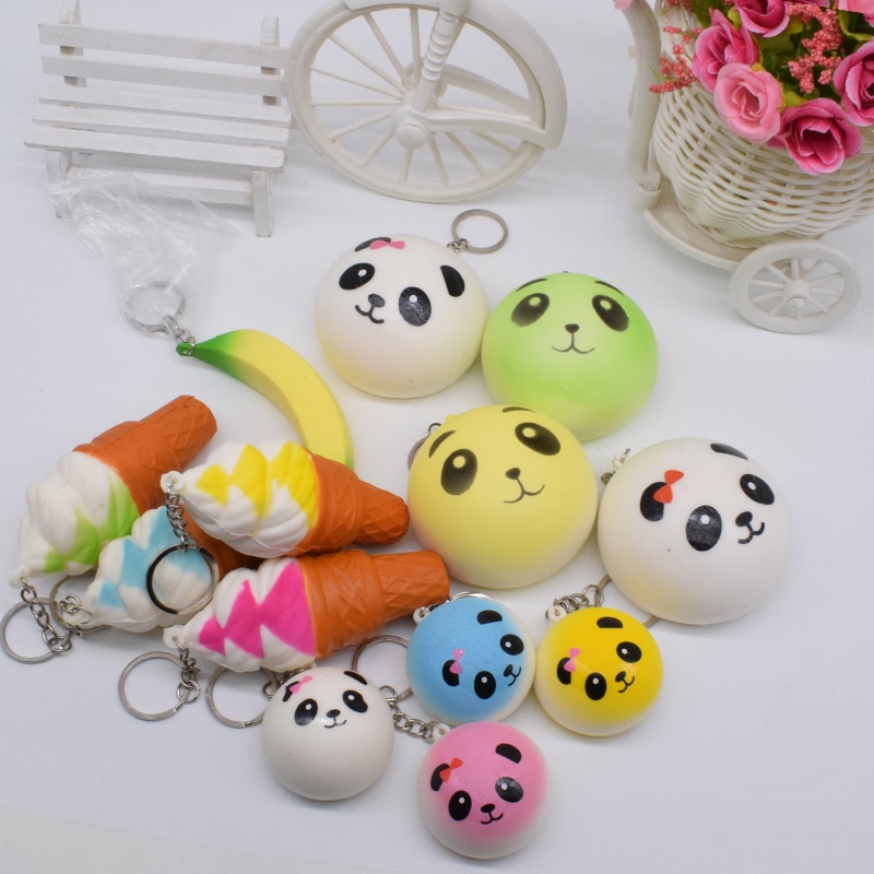 Squishy Speelgoed Voor Kinderen Leuke Panda Icecream Antistress Sleutelhanger Squichy Langzaam Stijgende Kleine Gadget Squisy Stress Relief