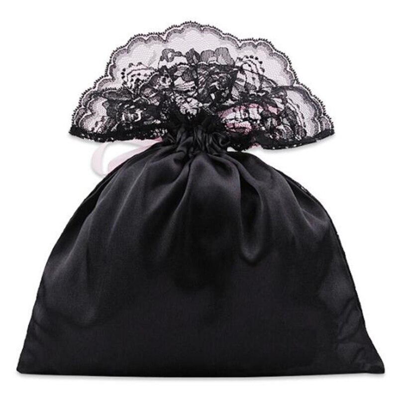 Satin Silk Lace Drawstring Storage Pouch Packaging Pocket Underwear Cute Organizer Dust-proof Bag