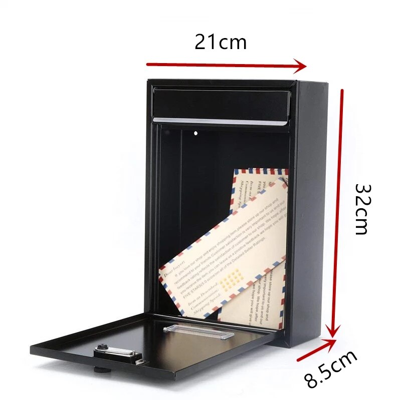 Vintage Wall Mounted Mailbox With Combination Lock Metal Coded Lock Letterbox Post Newspaper Box Buzon De Correos Exterior: black