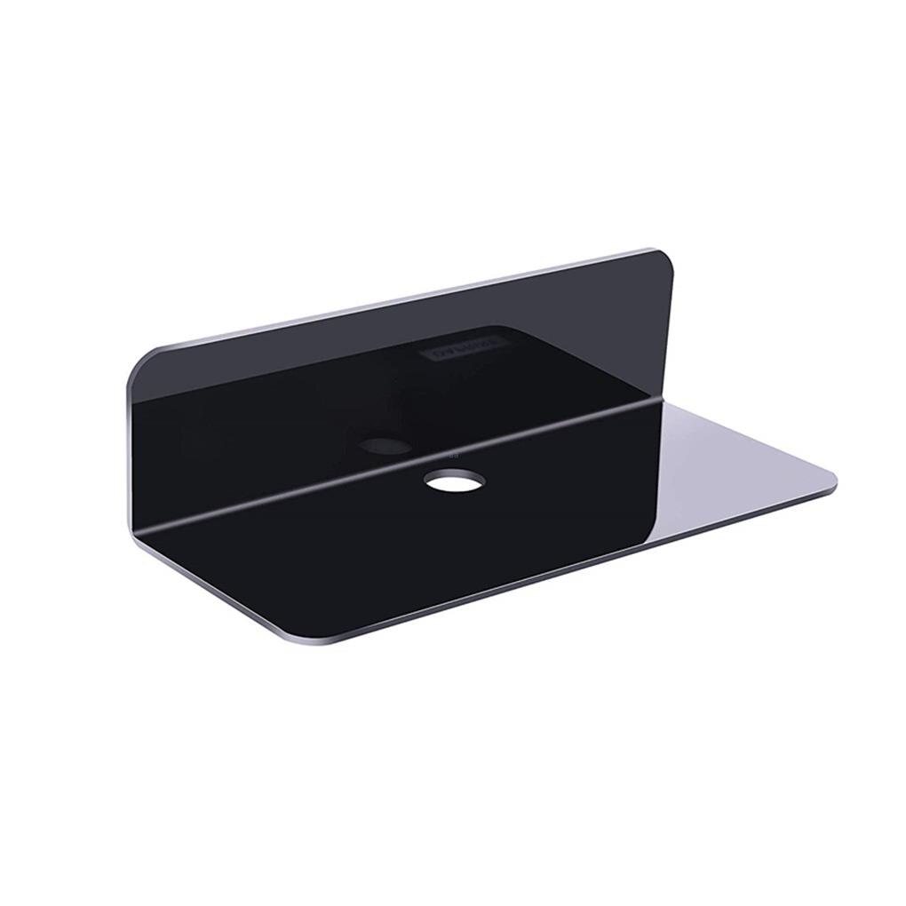 2 Pcs Wall Mounted Shelves Wall Hanging Display Decor Clock Speaker Organizer Acrylic Adhesive Shelf for Living Room Bedroom