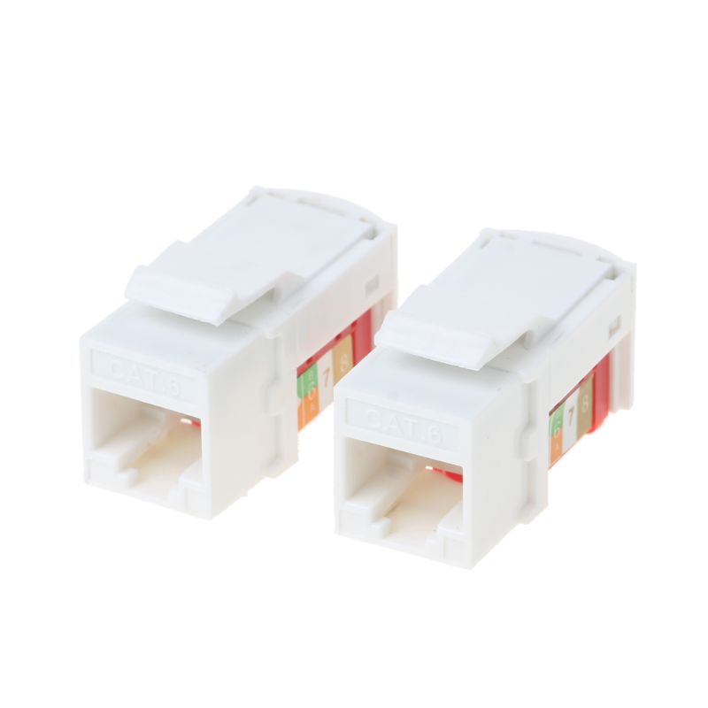 2Pcs CAT6 Netzwerk Modul Informationen Buchse RJ45 Stecker Adapter Keystone Jacks Module Werkzeug-freies Verbindung