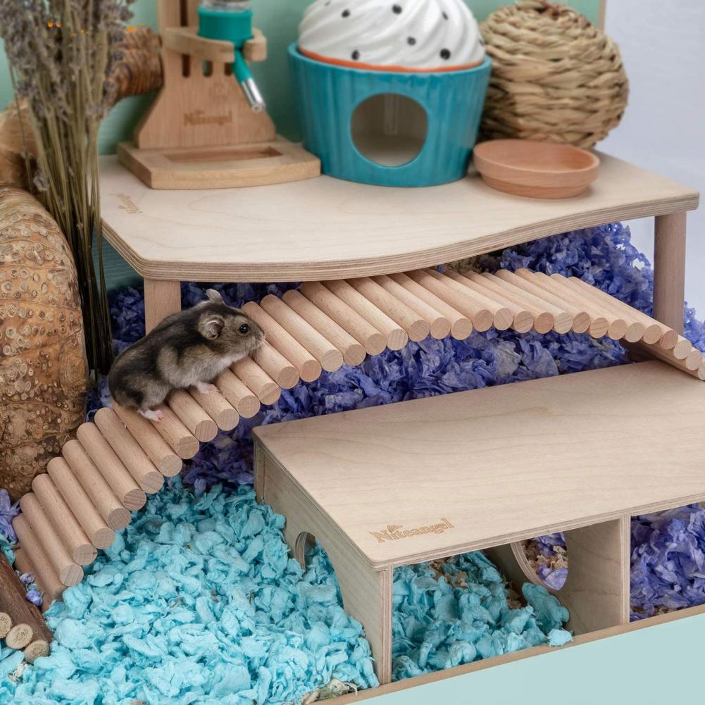 Parrot Ladder Toy Natural Wood Pet Ladder Toy Bird Toy Bite Resistant Universal Bird Climbing Ladder Bridge