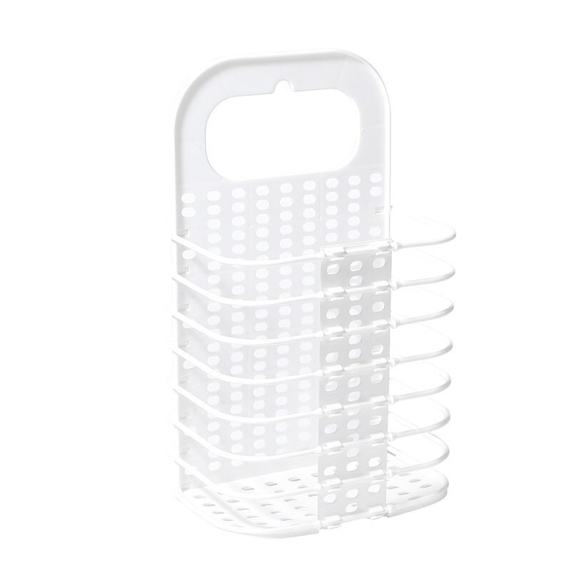 Cesta plegable para colgar la ropa sucia, estante para colgar en la pared, cesta de lavandería, barril de almacenamiento de ropa interior, novedad: M White