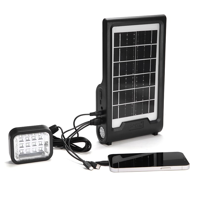 1 Pc Portable Solar Panel Power Storage Generator System Emergency Lamp Outdoor Camping with LED Light Home Solar Energy System