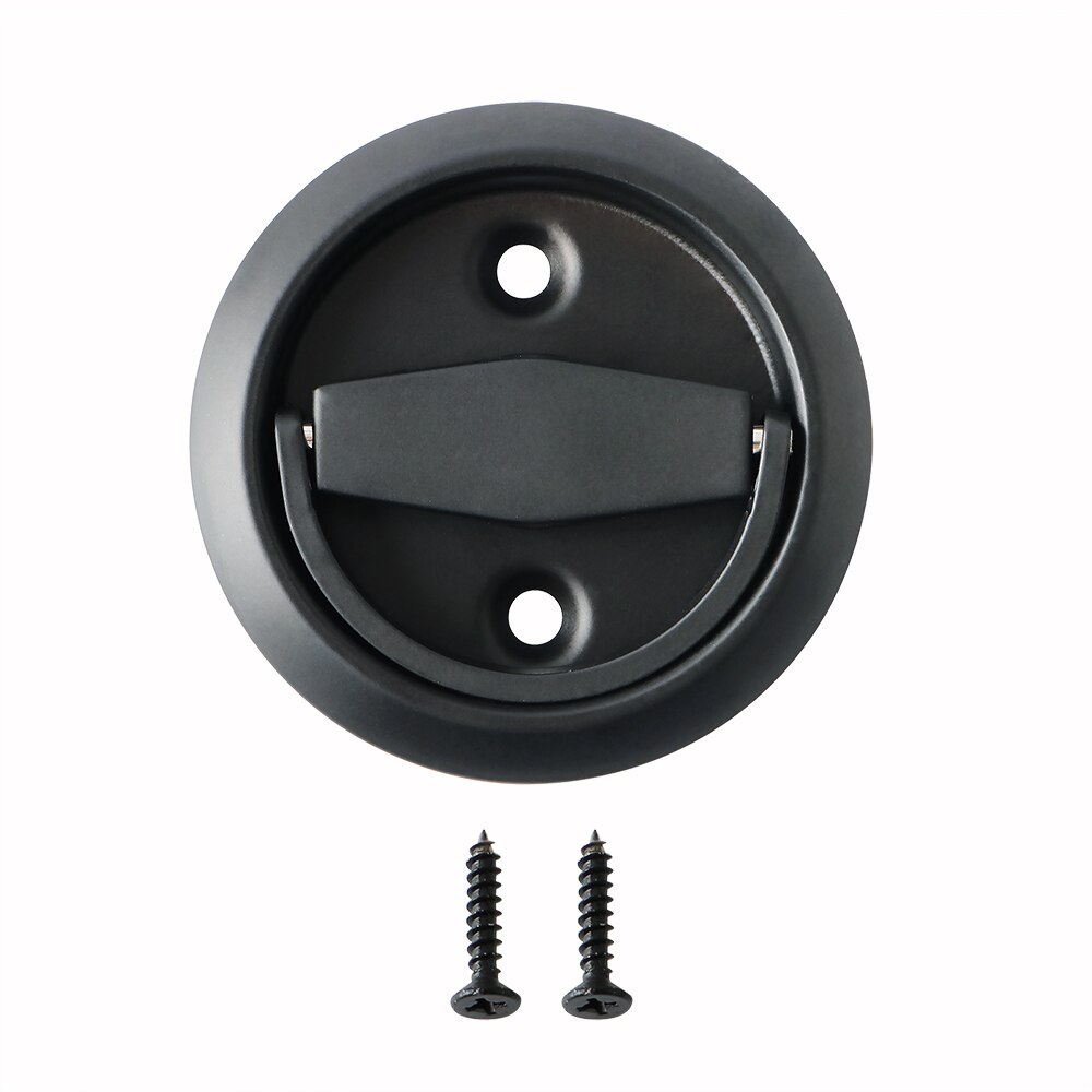 Stainless Steel Hidden Cabinet Knobs and Handles Round Recessed Cupboard Pulls Concealed Door Drawer Handles Round Ring: Black