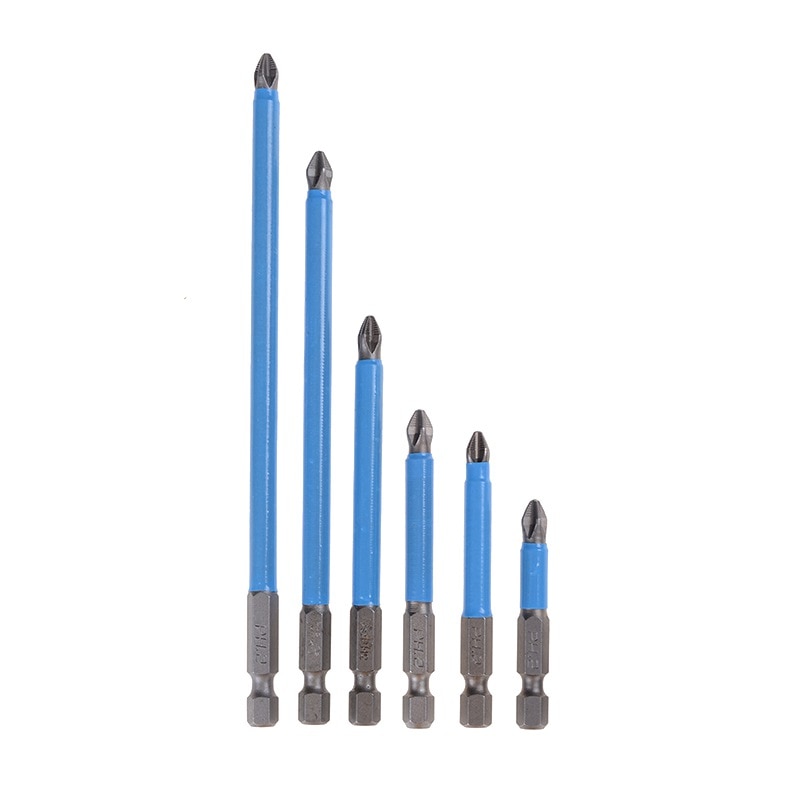 S2 Steel PH2 Anti Slip Electric Screwdriver Bit Magnetic Phillips Tip 1/4" Hex Shank 25mm 50mm 65mm 70mm 90mm 127mm 150mm