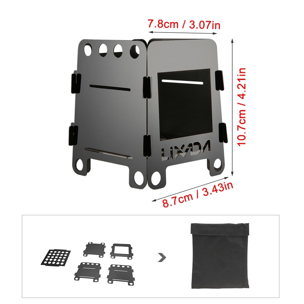 Lixada draussen Leichte Camping Holz Herde Tragbare draussen Klapp Titan Holz Herde Brennt Picknick Alkohol Holz Herde