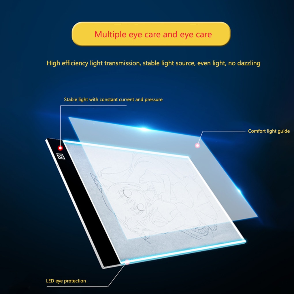 Kopie Tabelle LED Karikatur Malerei LED Licht Pad A5 Zeichnung Bord DIY Leuchtende Schreiben Tablette Lintong kalligraphie leuchtend Tafel