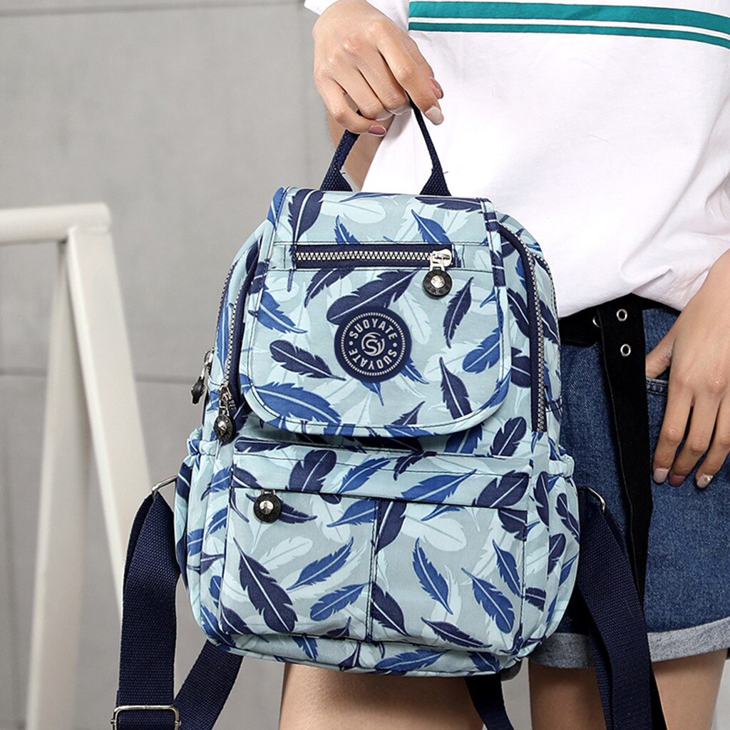 MAIOUMY-mochila impermeable de nailon con mango suave para mujer, bolsos escolares con cremallera, de viaje, multibolsillos,