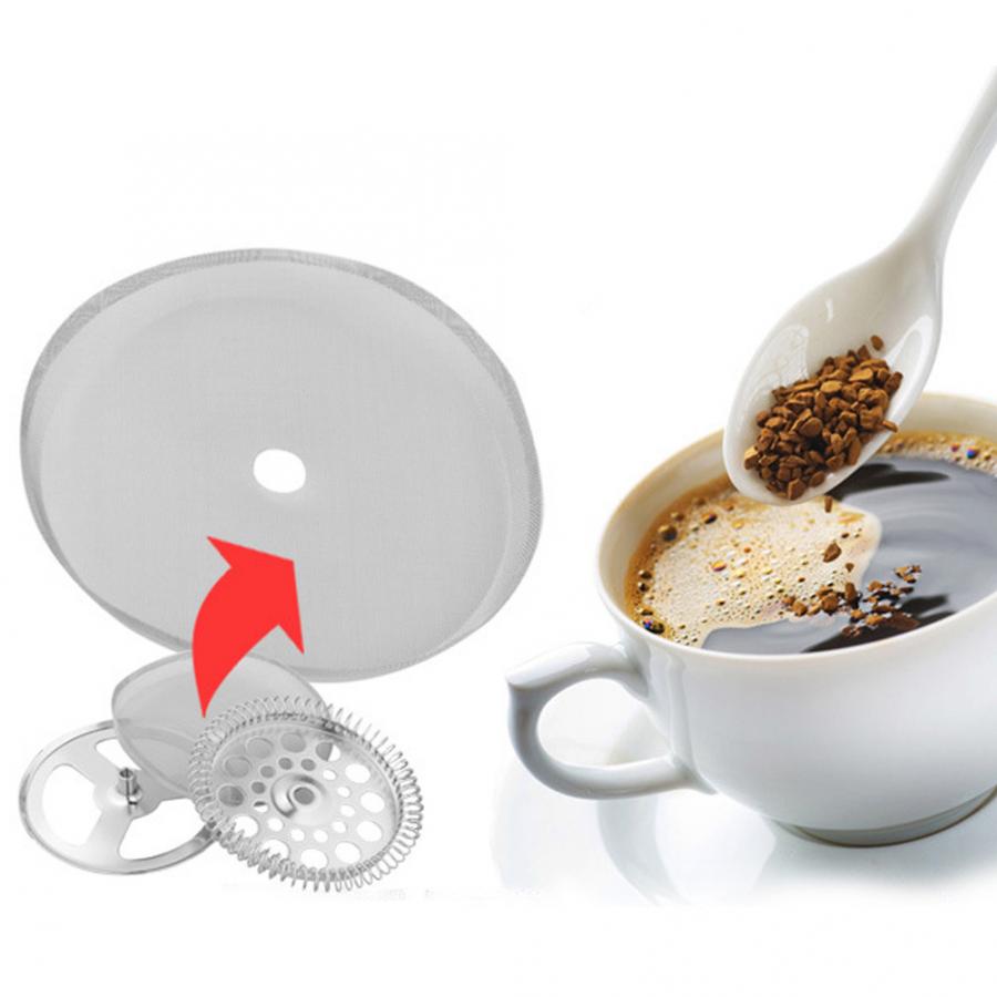 5 st rostfritt stål kaffefilter avtagbart kaffekanna mesh återanvändbart kaffefilter för franskpress kaffe tekokare filter