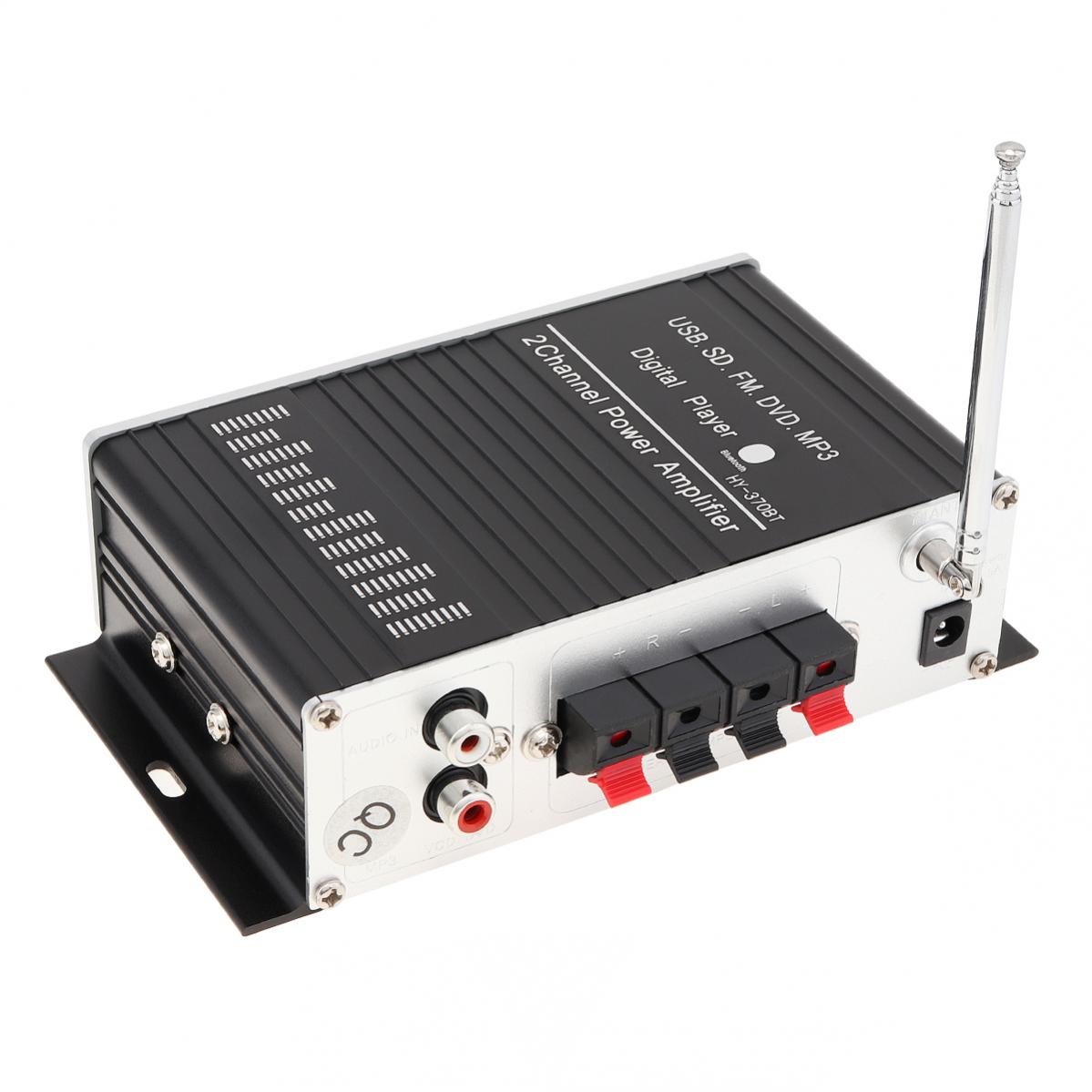 370BT HIFI Car Audio Amplifier Bluetooth Remote Control 2 Channel Sound High Power Amplifier SD USB MP3 FM Radio Digital Player