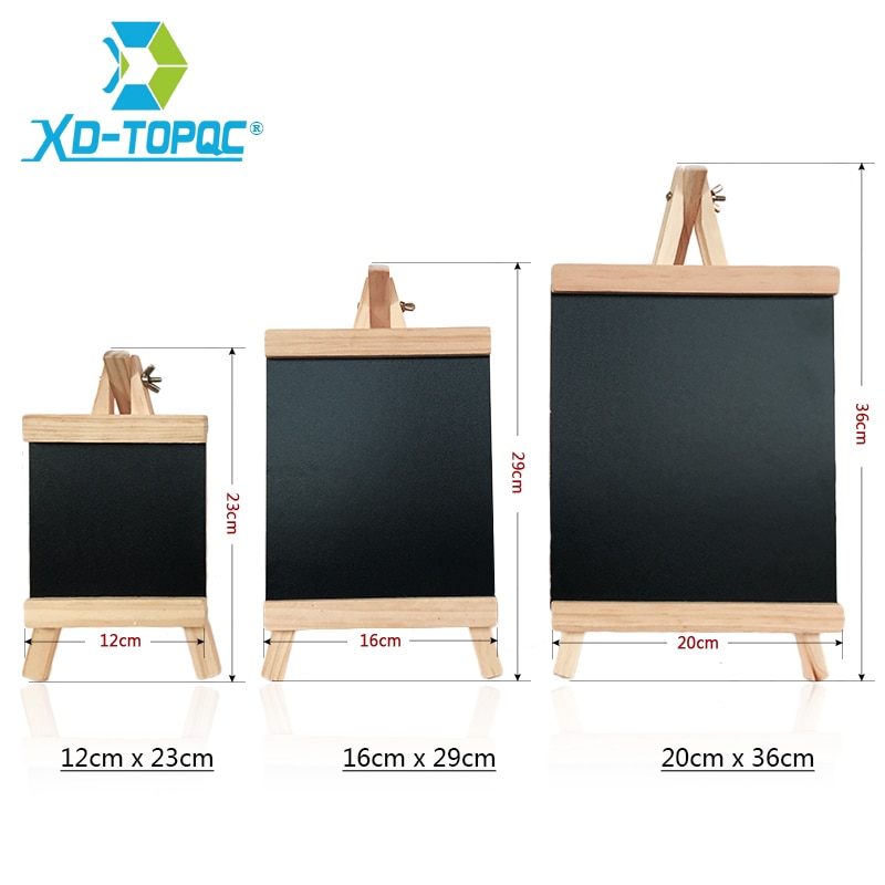 Xindi 16*29cm desktop melding tavle furu tre staffeli tavle barn tre memo svart tavle sammenleggbare skrivebrett  bb71