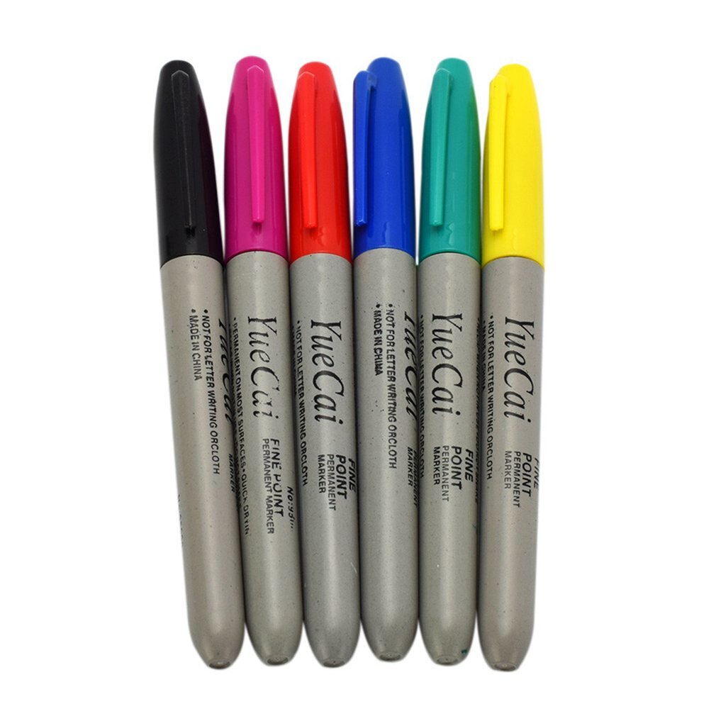 6 Stks/set 6 Kleuren Tattoo Pen Permanente Markers Prachtige Milieuvriendelijke Marker Pen Sharpie Fine Point Permanent Marker