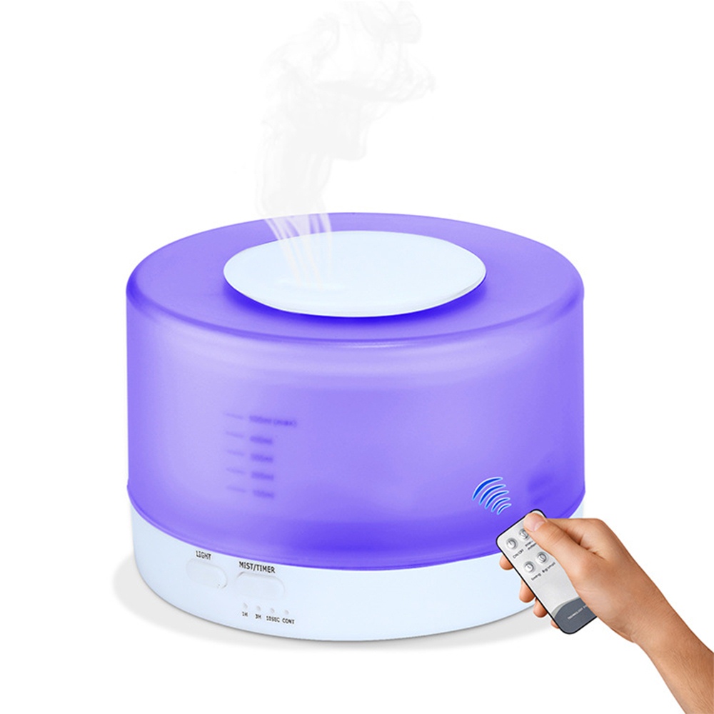 500 Ml Aromatherapie Diffuser Luchtbevochtiger Met Led Nachtlampje Voor Thuis Kamer Ultrasone Cool Mist Aroma Essentiële Olie Diffuser: White / US Plug