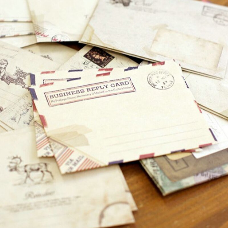 12 stk/parti dejlig papir kuvert søde mini konvolutter vintage europæisk stil til kort scrapbooking