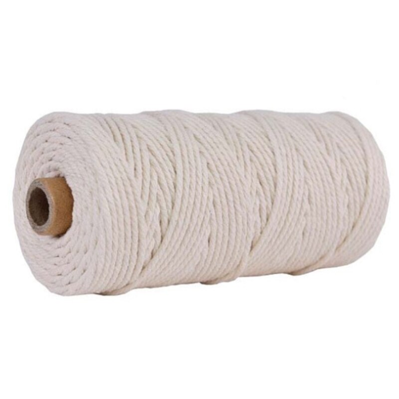 3mm 109Yard Macrame Cord DIY Natural Cotton Rope Yarn String for Making Macrame Wall Hanging Plant Hanger Dream Catcher: W