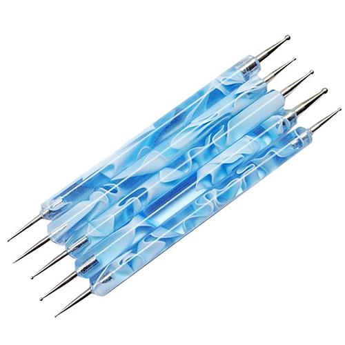 S 5 stuks dubbele bal 2 -weg acryl uv gel nagel stippelpen voor dames